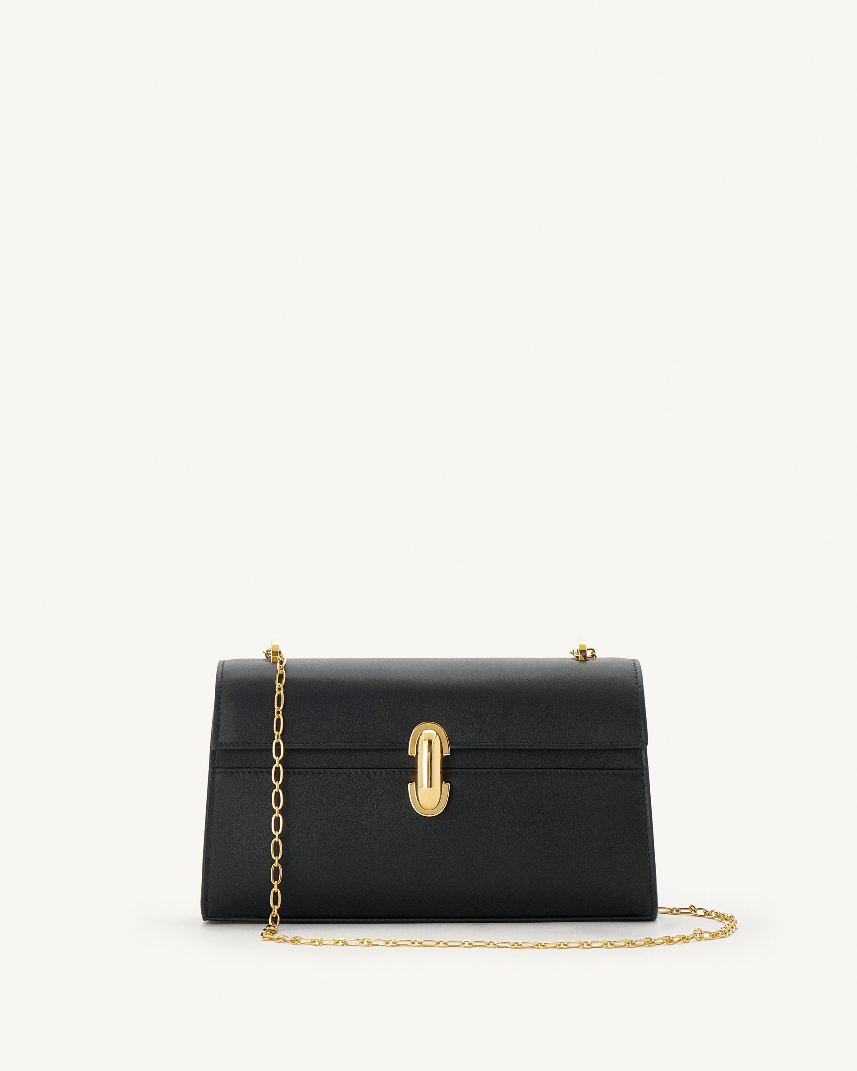 Symmetry Chain Pochette in Black Calfskin | Savette