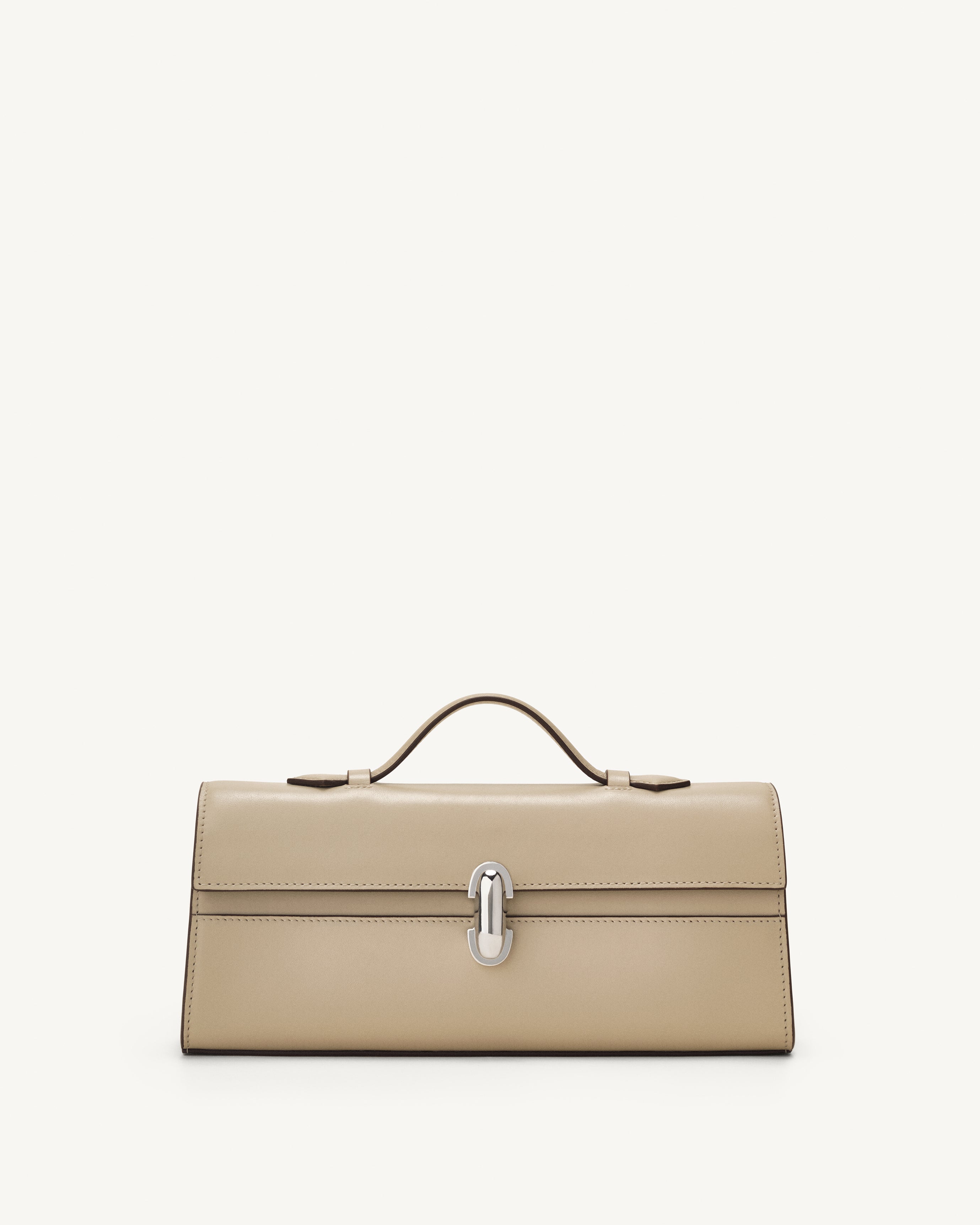 Slim Symmetry Pochette in Bone Calfskin | Savette