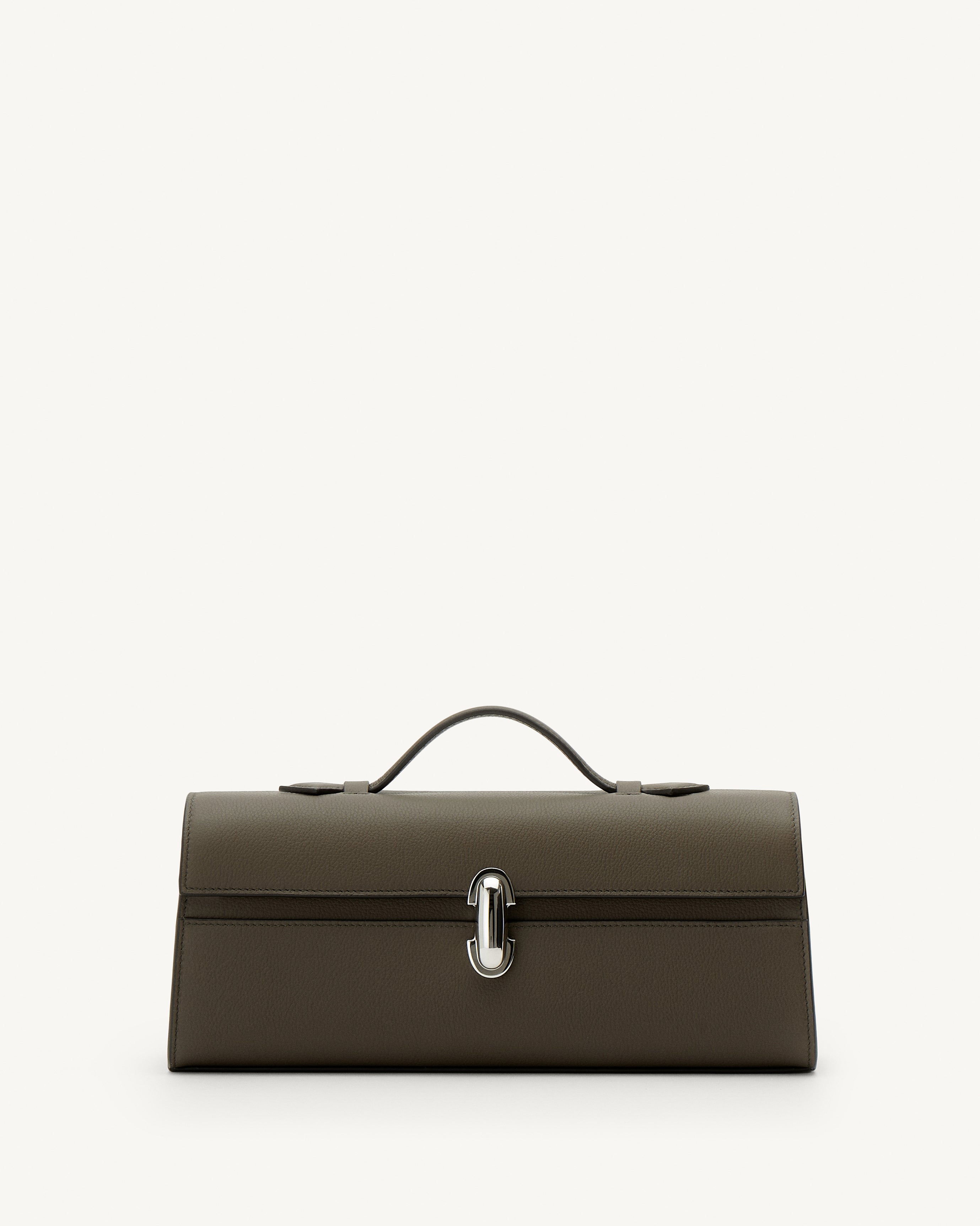 Slim Symmetry Pochette in Mink Milled Leather | Savette