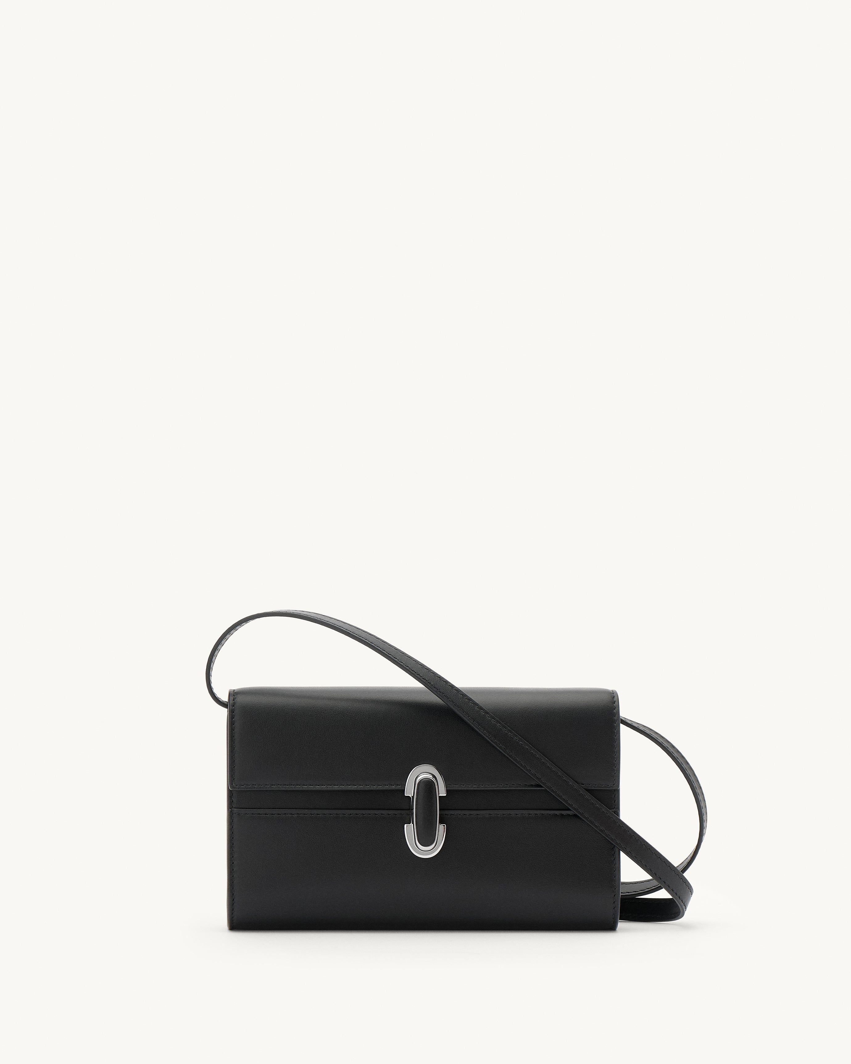 Symmetry Mini Bag in Black Leather-Covered Lock | Savette