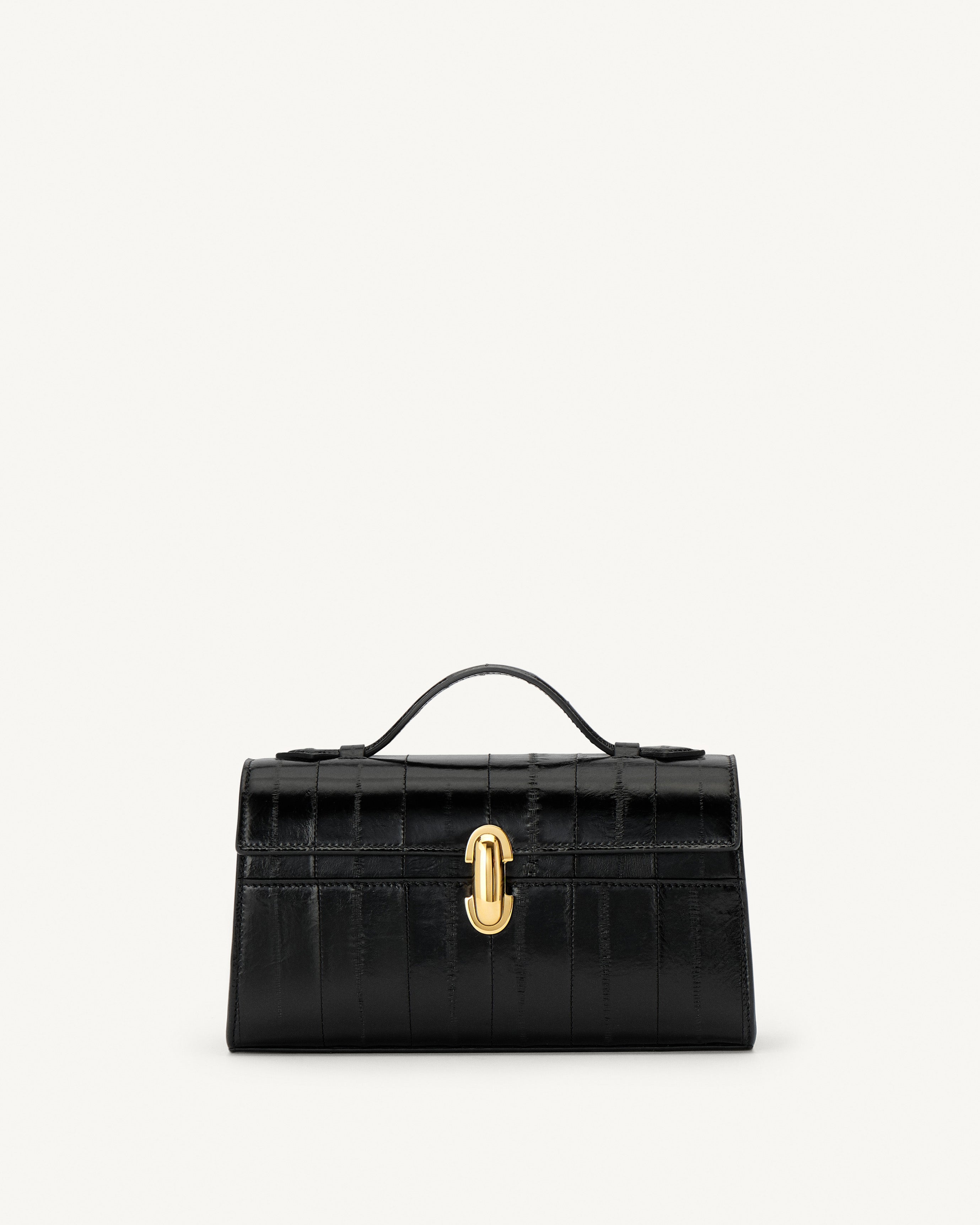 Symmetry Pochette in Black Eel Leather | Savette