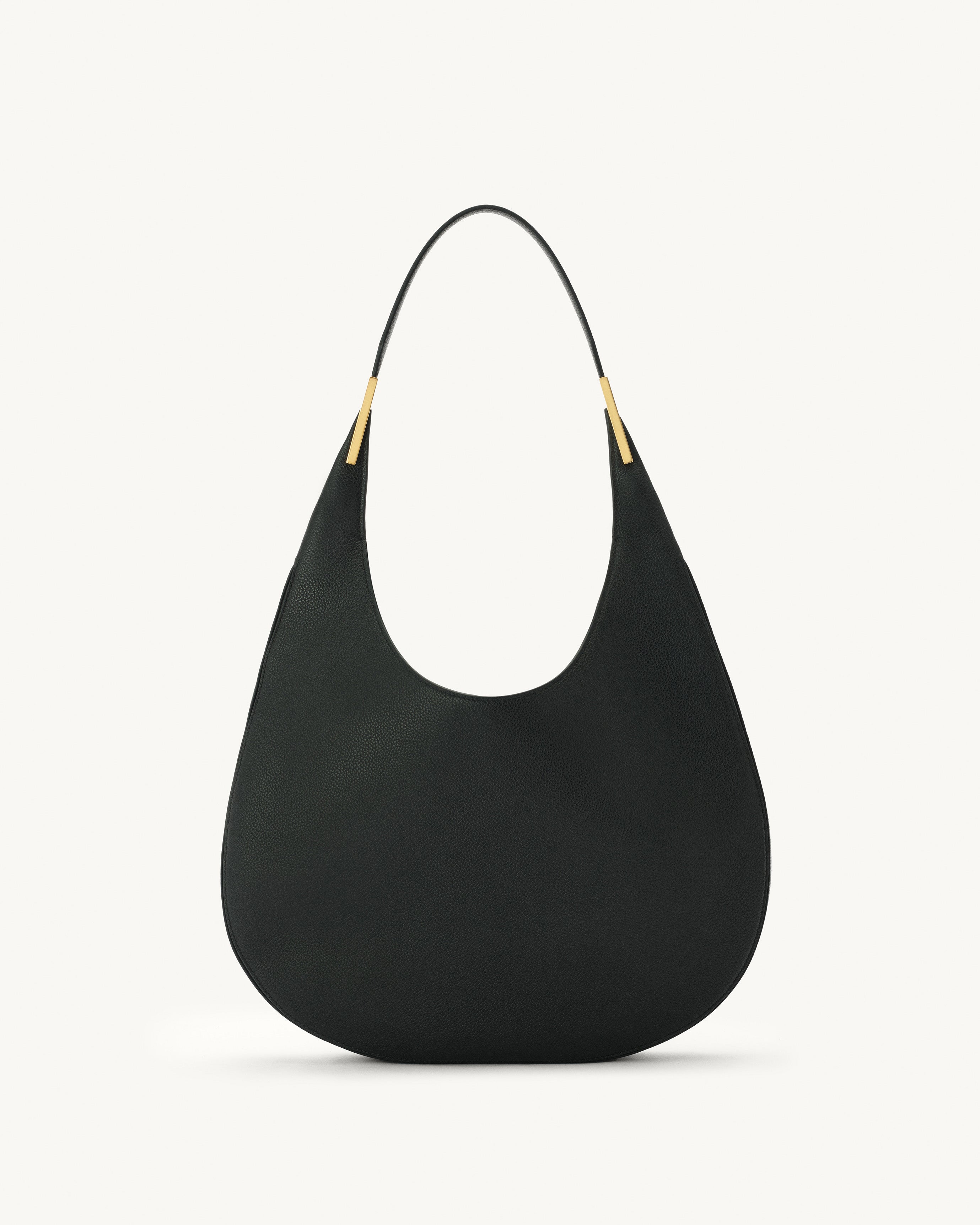Florence Hobo in Black Grained Leather | Savette