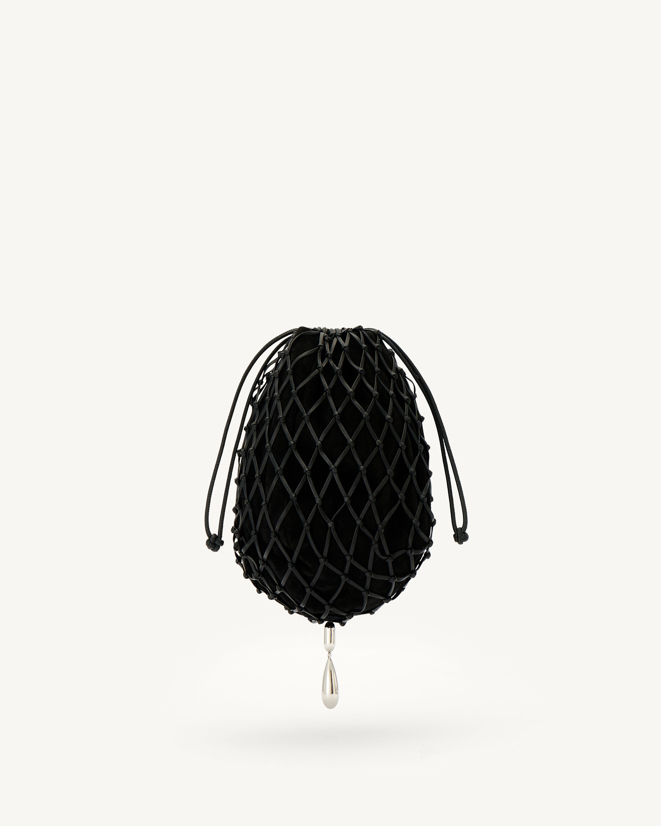 Macrame Pouch in Black Macramé | Savette