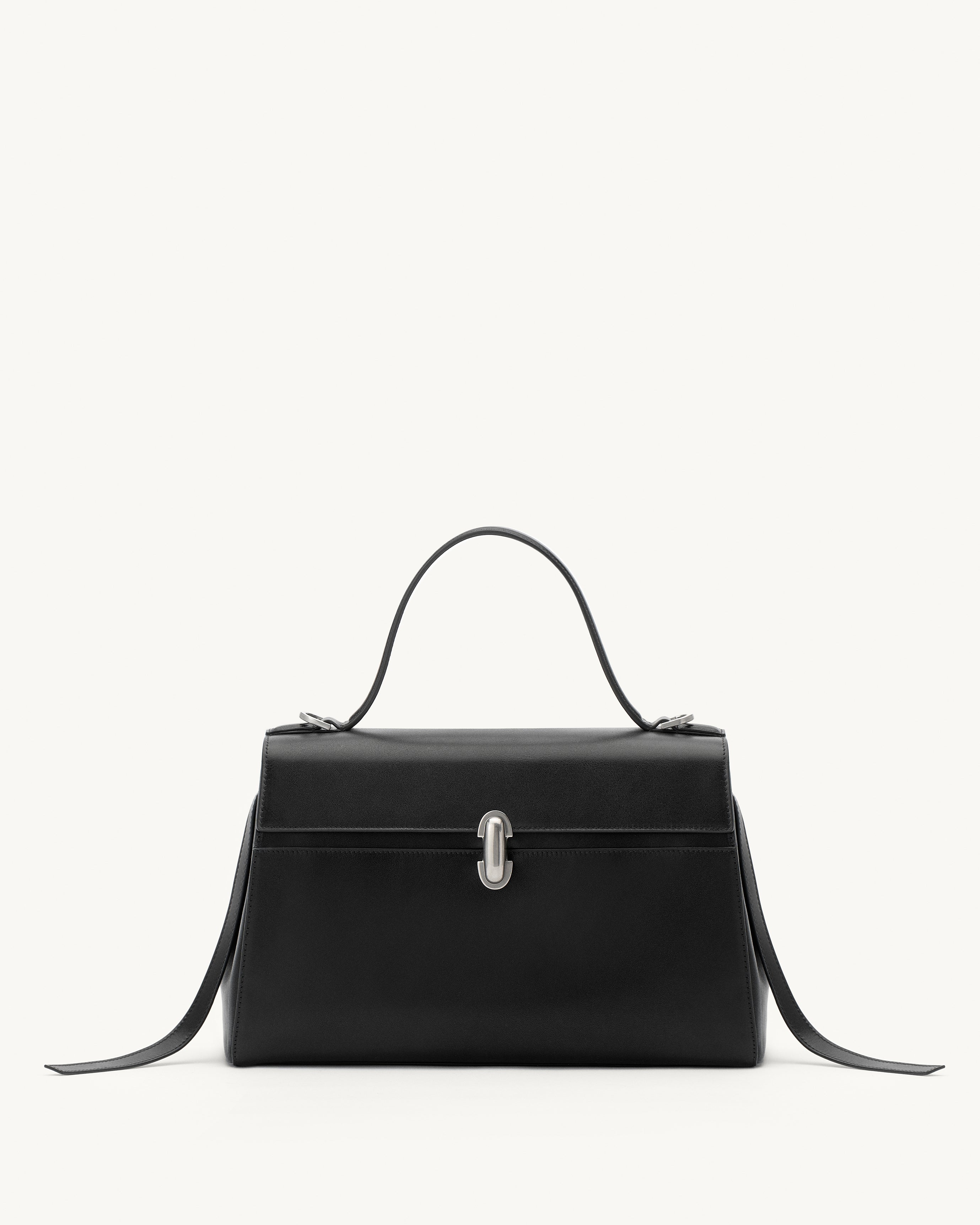 Soft Symmetry Bag in Black Vintage Leather | Savette