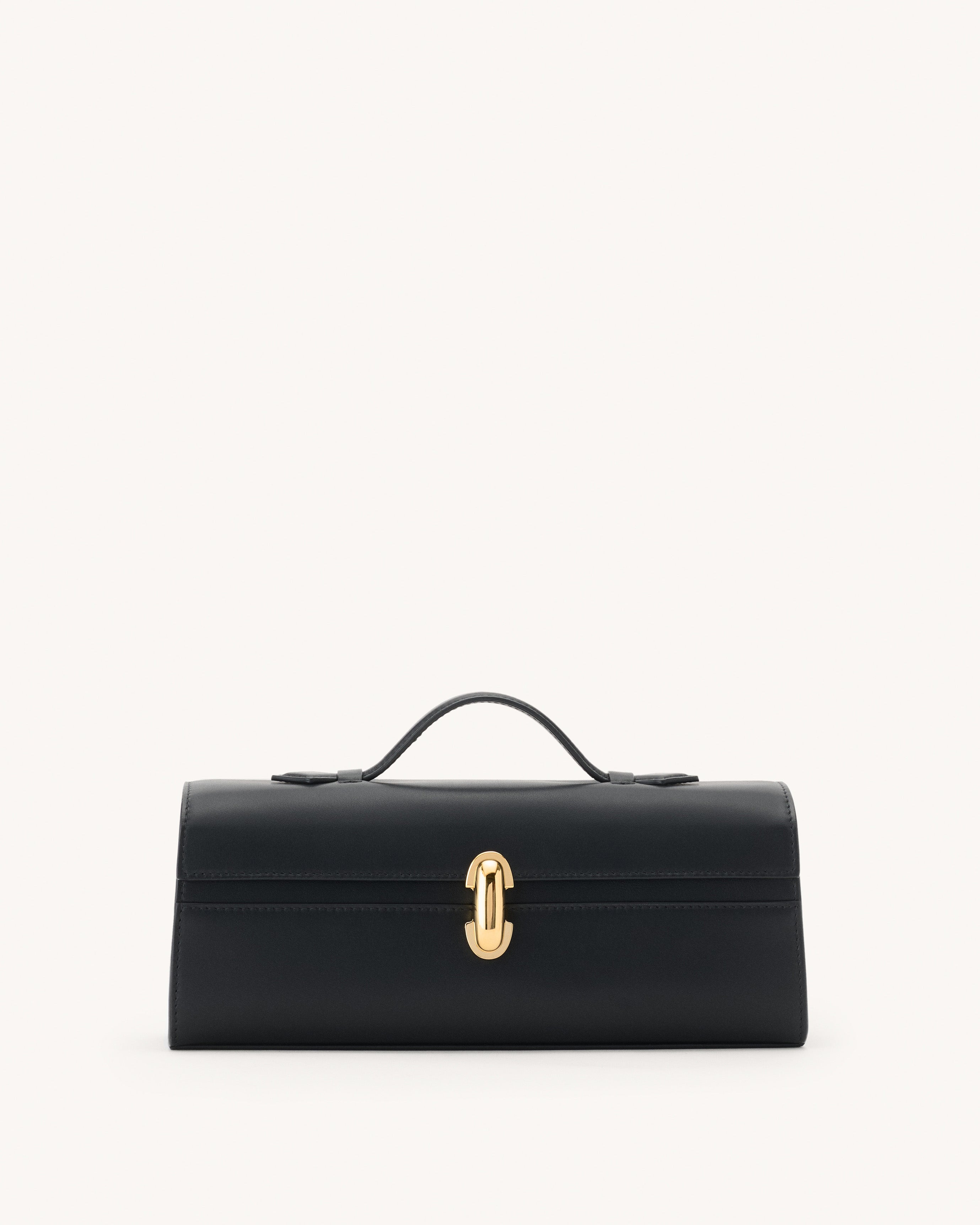 Slim Symmetry Pochette in Black Suede | Savette