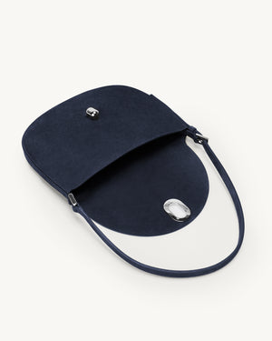 Small Tondo Hobo in Navy Suede