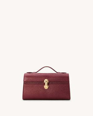 Symmetry Pochette in Wine Lizard