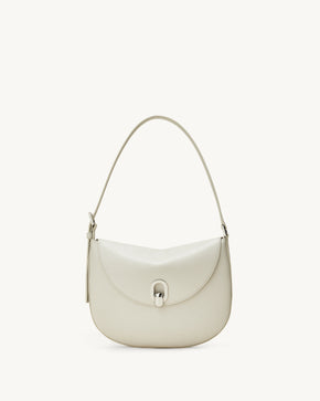 Small Tondo Hobo in Ivory Leather