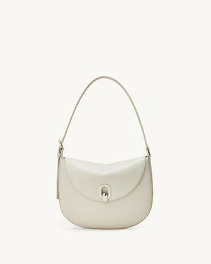 Small Tondo Hobo in Ivory Leather