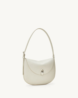 Small Tondo Hobo in Ivory Leather