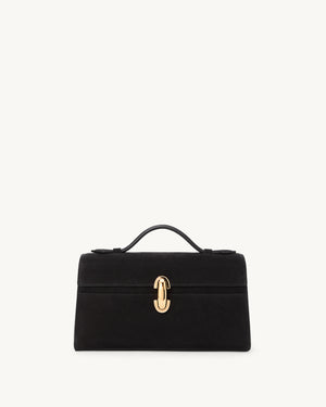 Symmetry Pochette in Black Suede