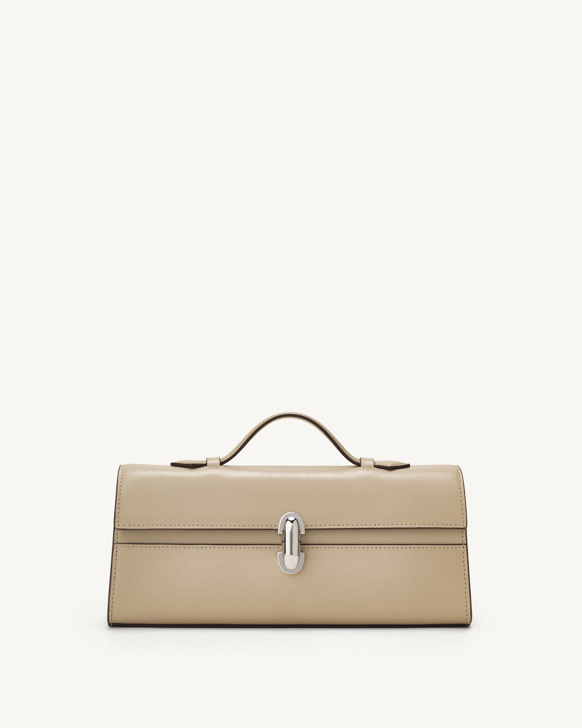 front view of the Slim Symmetry Pochette handbag in Bone leather 