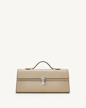 Slim Symmetry Pochette in Bone Leather