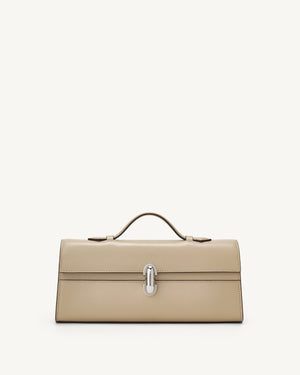 Slim Symmetry Pochette in Bone Leather