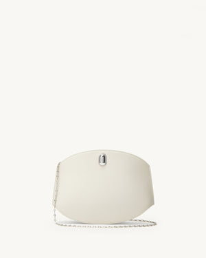 Tondo Chain Crossbody in Ivory Leather