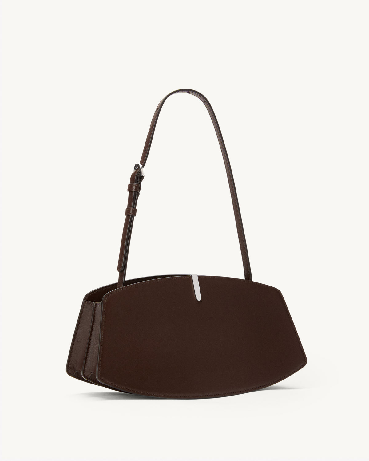 side view of the Florence Shoulder handbag in Coffee leather 
