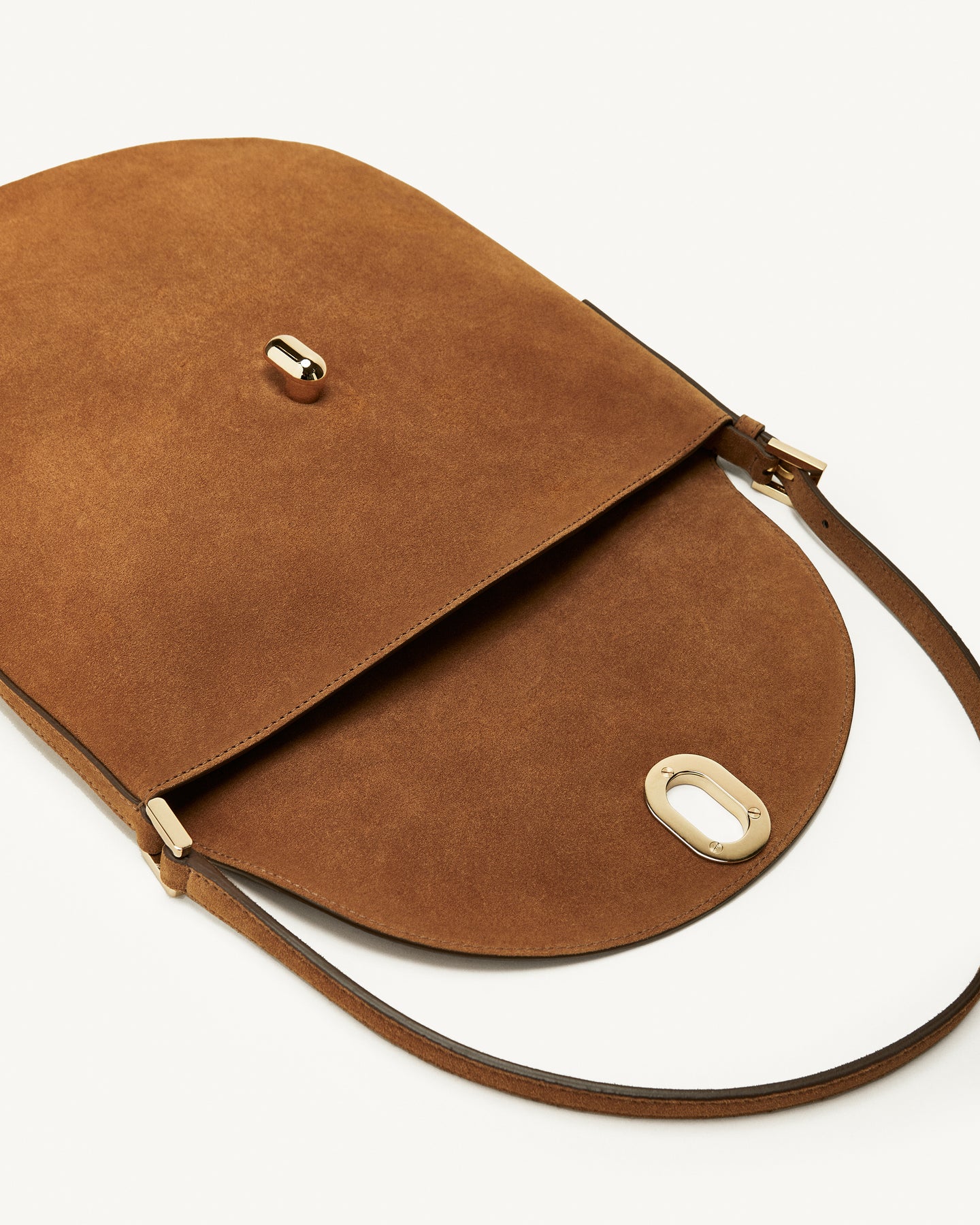 Large Tondo Hobo in Saddle Suede