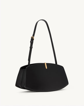 Florence Shoulder Bag in Black Leather