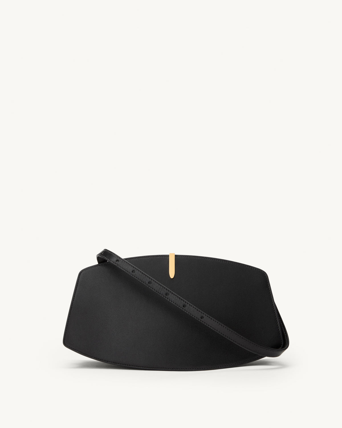 front view of the Florence Shoulder handbag in Black leather 