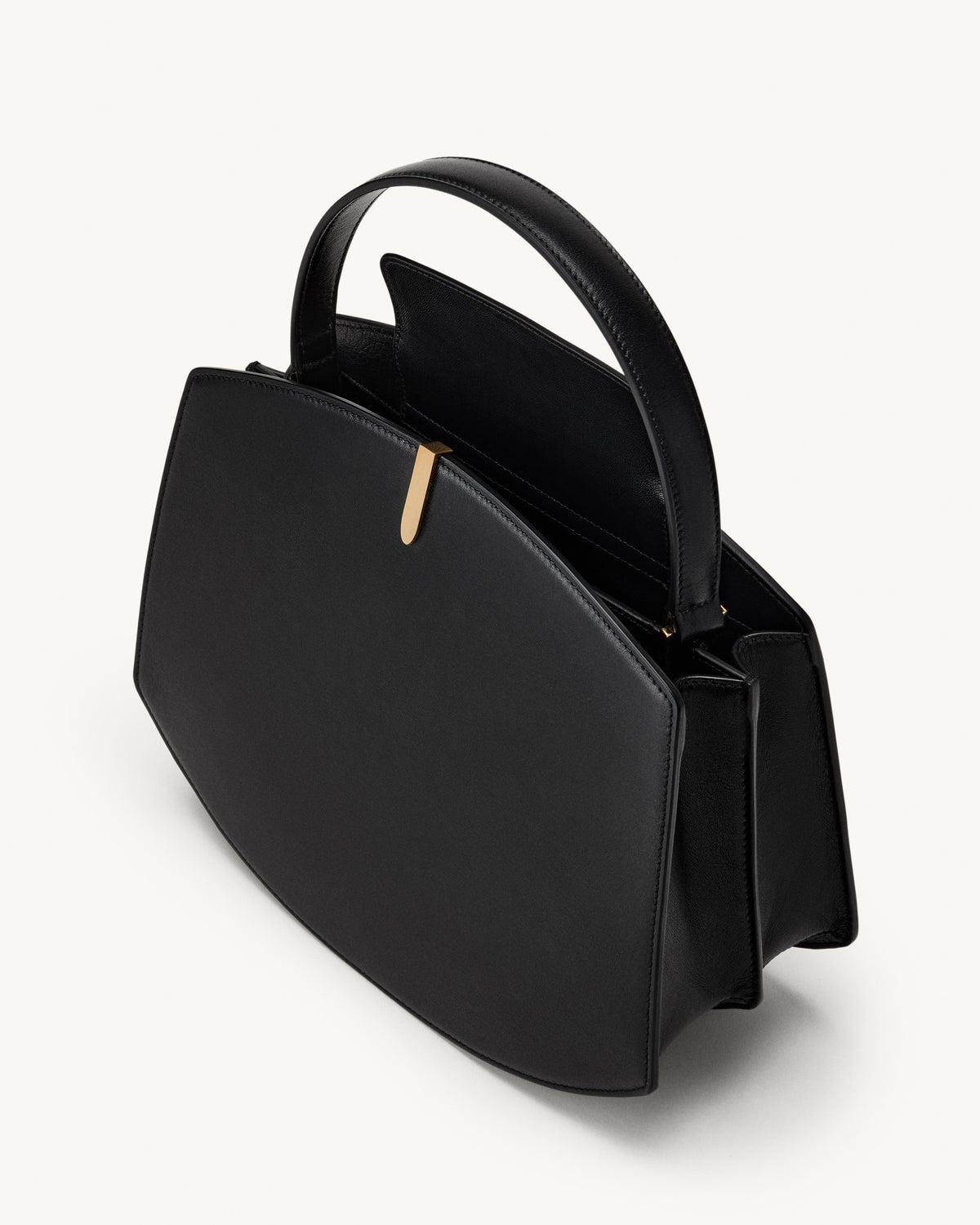 inside view of the Florence 25 handbag in Black leather 