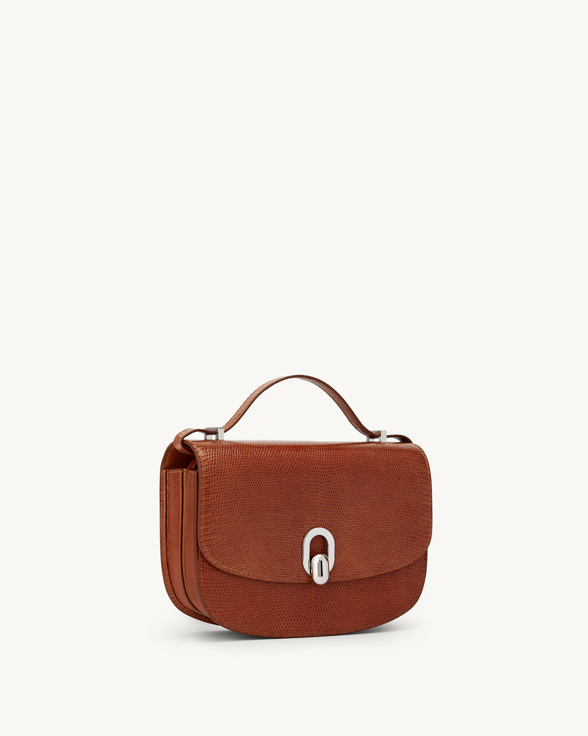 side view of the Tondo 22 handbag in Maple lizard