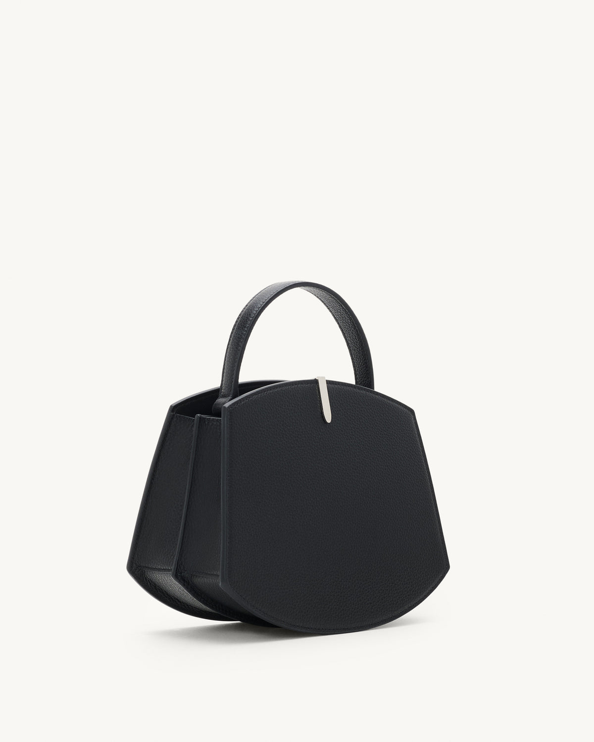 Side view of the Florence 20 Handbag in Black Grained Leather 