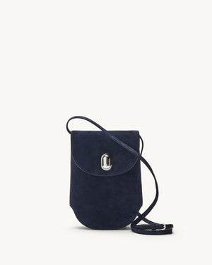 Tondo Pouch in Navy Suede