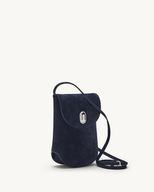 Tondo Pouch in Navy Suede