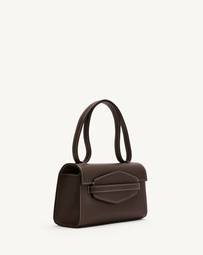 Sport Shoulder Bag in Coffee Leather