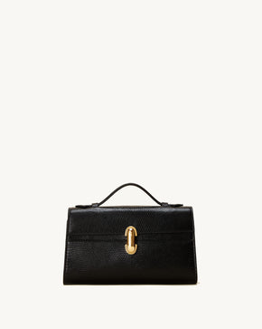 Symmetry Pochette in Black Lizard