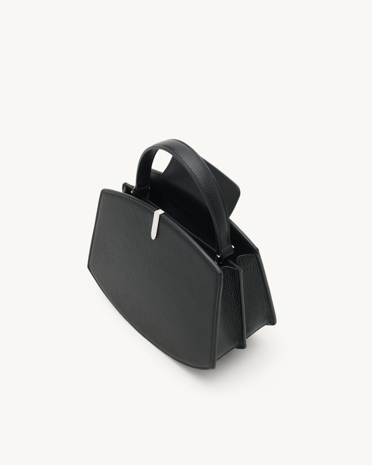 Inside view of the Florence 20 Handbag in Black Grained Leather 