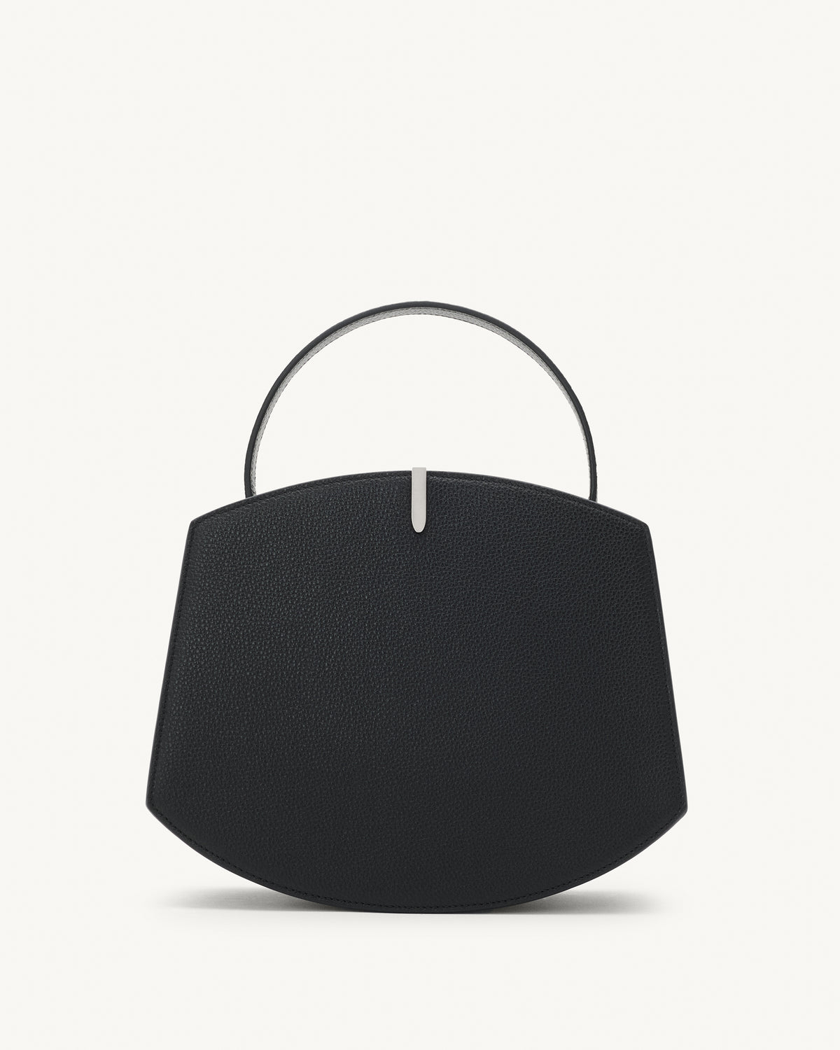 Front view of the Florence 25 Handbag in Black Grained Leather 