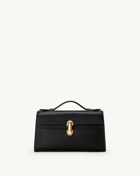 Symmetry Pochette in Black Leather