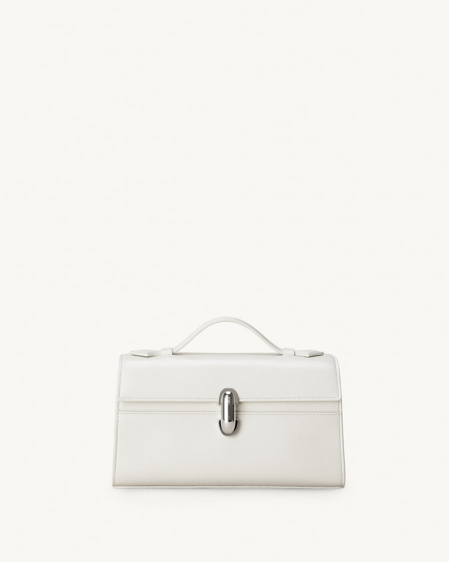 front view of the Symmetry Pochette handbag in Ivory leather 