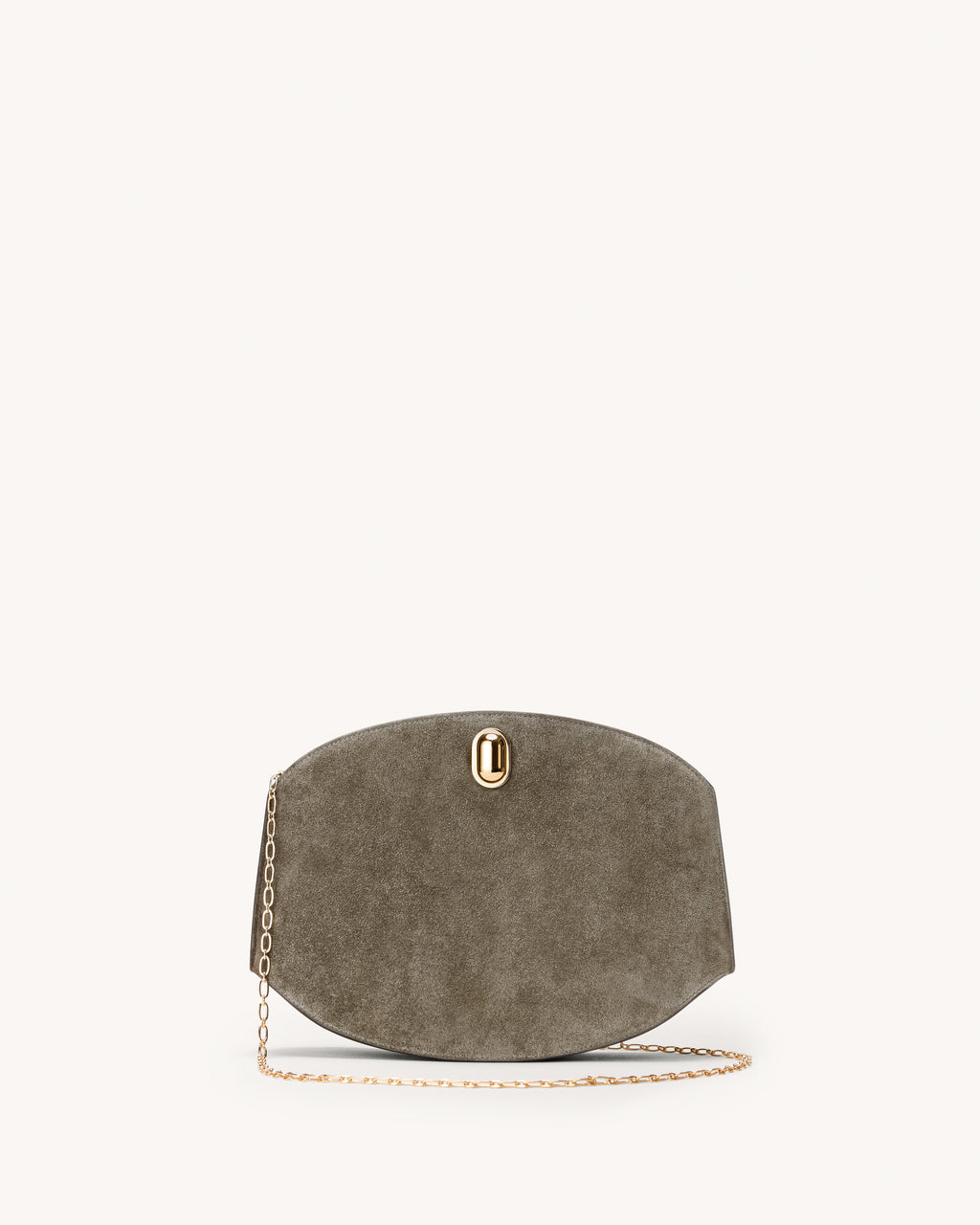 Tondo Chain Crossbody in Mink Suede