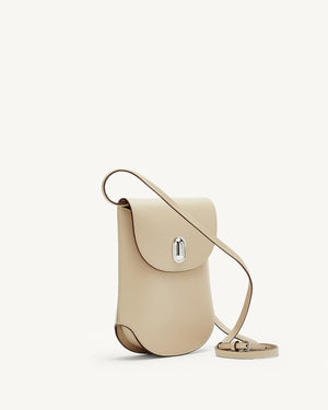 Tondo Pouch in Bone Leather