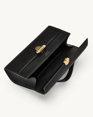 Symmetry Pochette in Black Leather