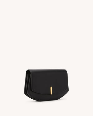 Florence Clutch in Black Leather