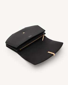 Florence Clutch in Black Leather