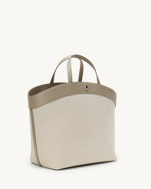 Large Tondo Tote in Clay Canvas