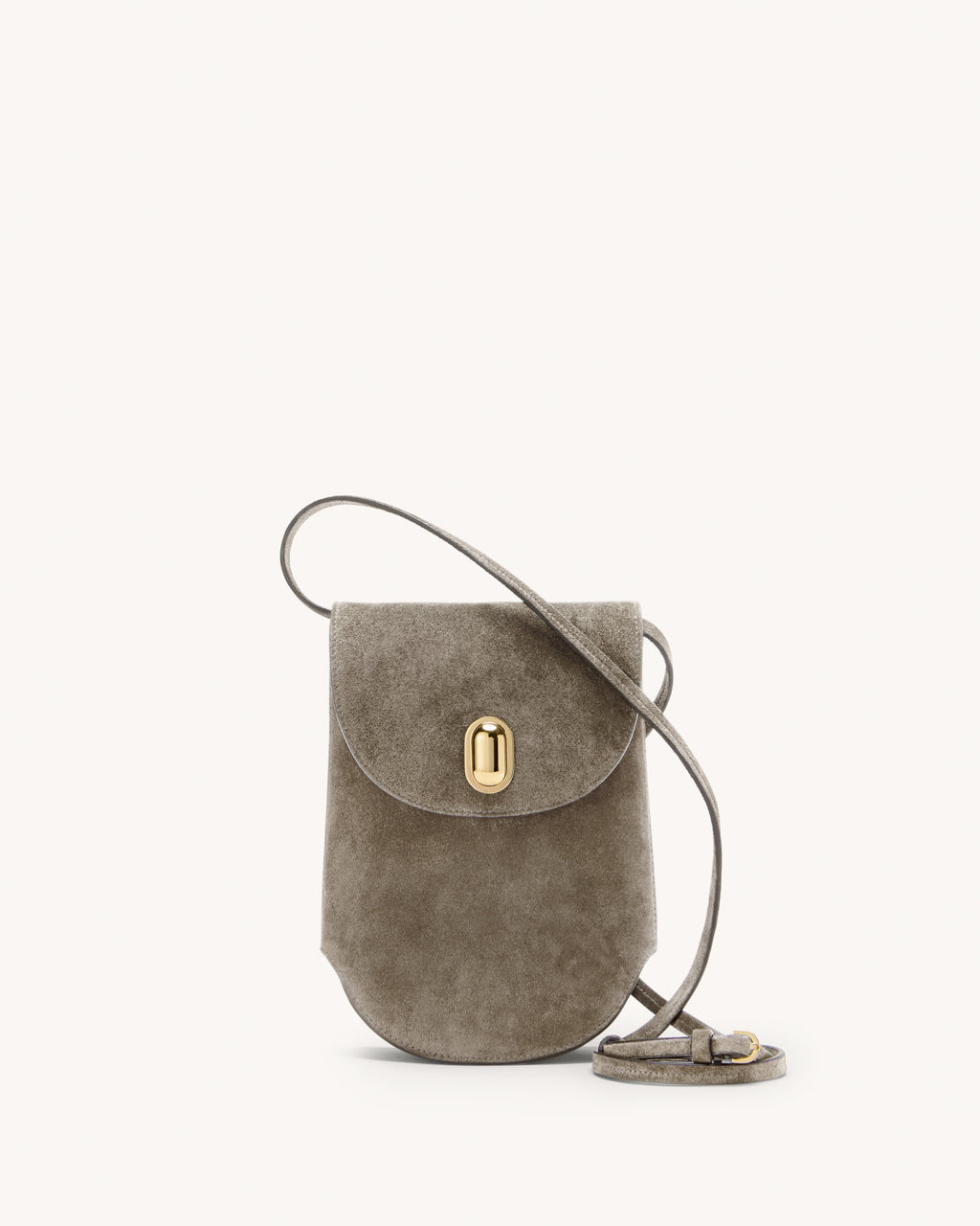 Tondo Pouch in Mink Suede