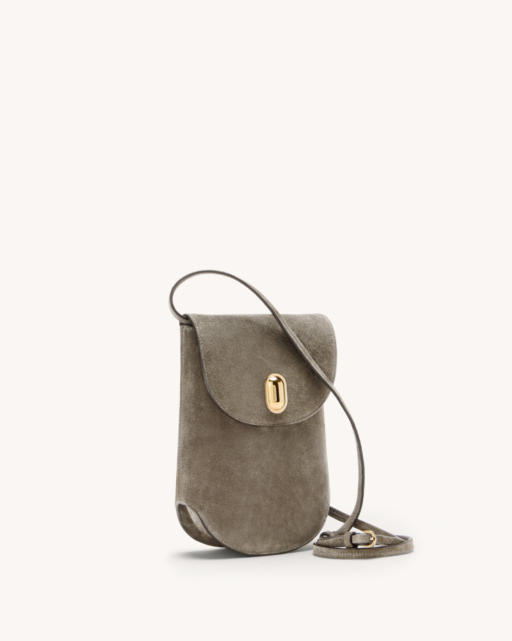 Tondo Pouch in Mink Suede