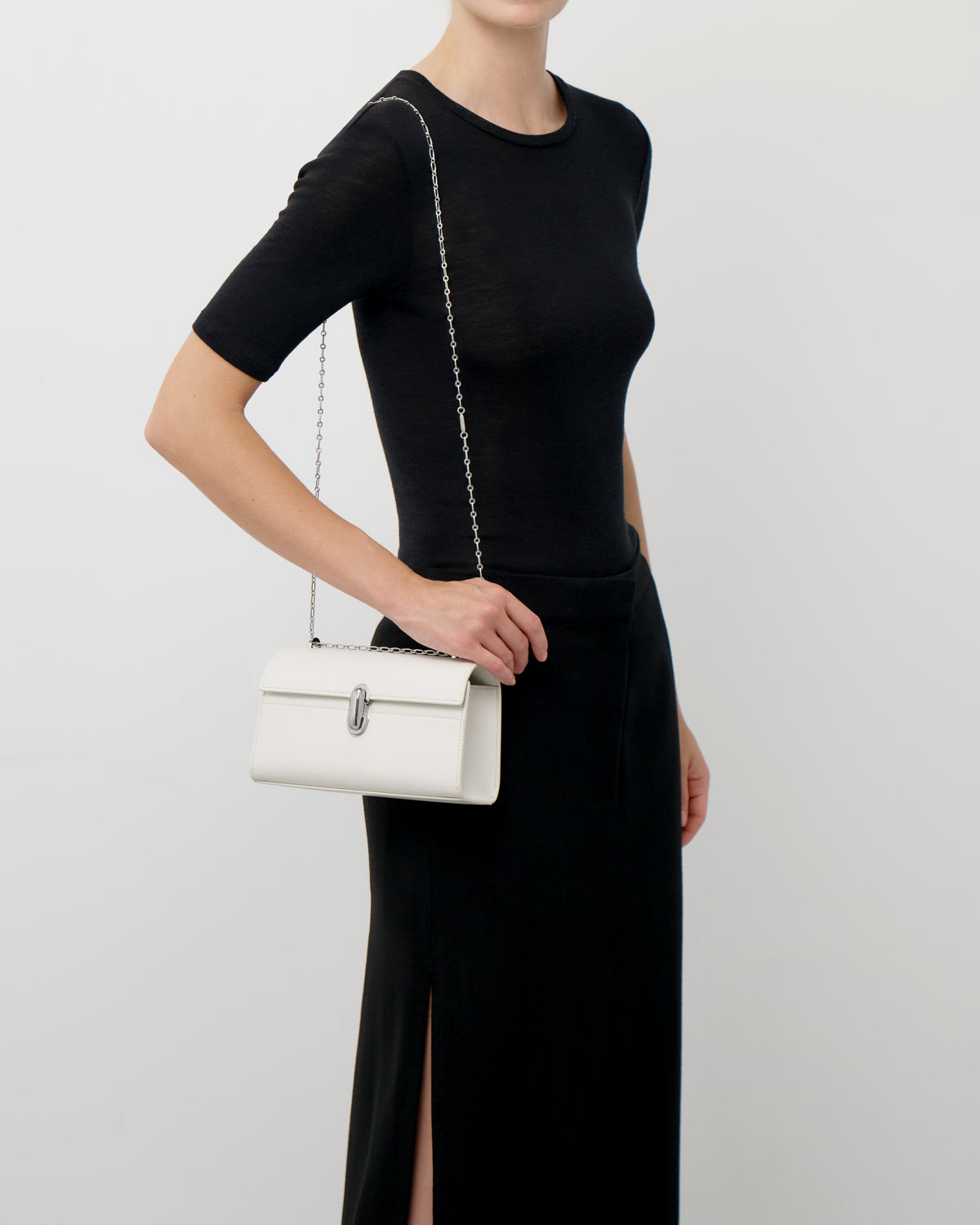 Symmetry Chain Pochette in Suede