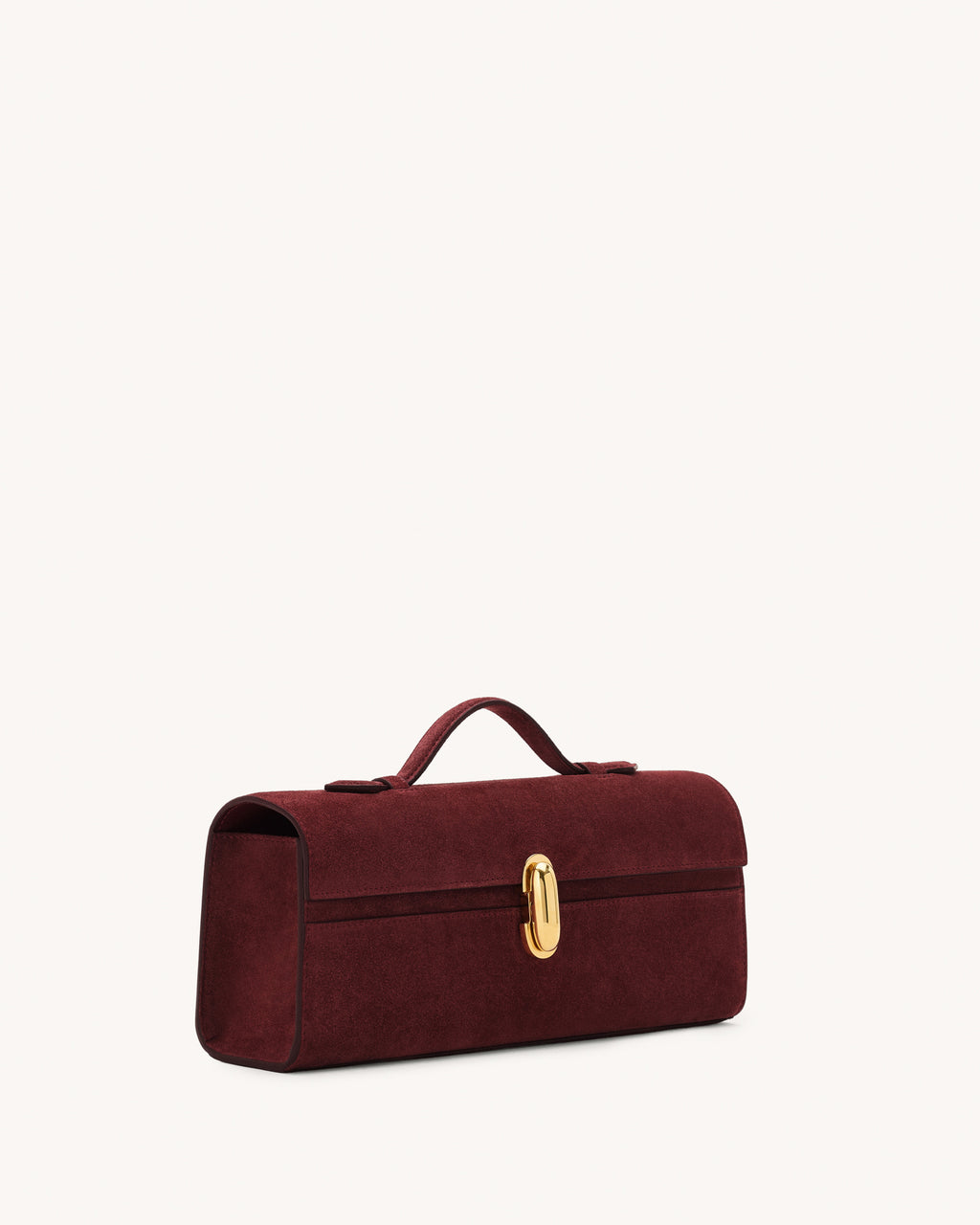 Slim Symmetry Pochette in Wine Suede