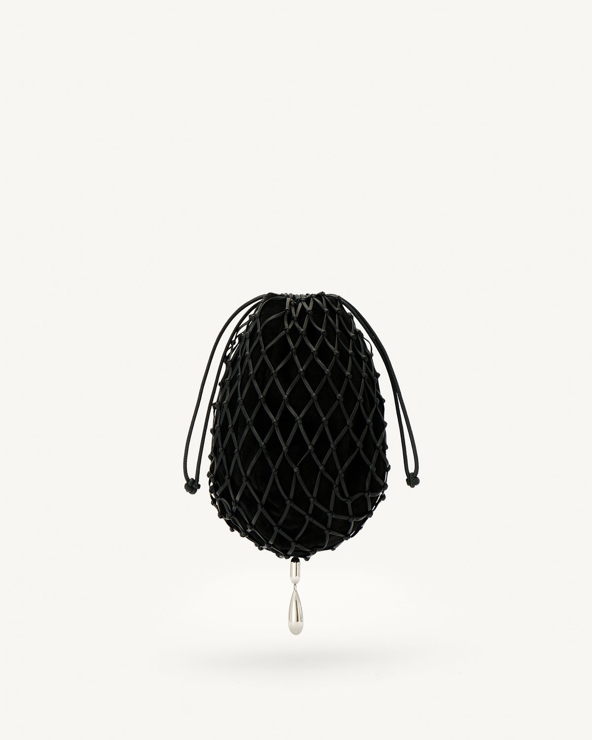 Macrame Pouch in Suede and Leather