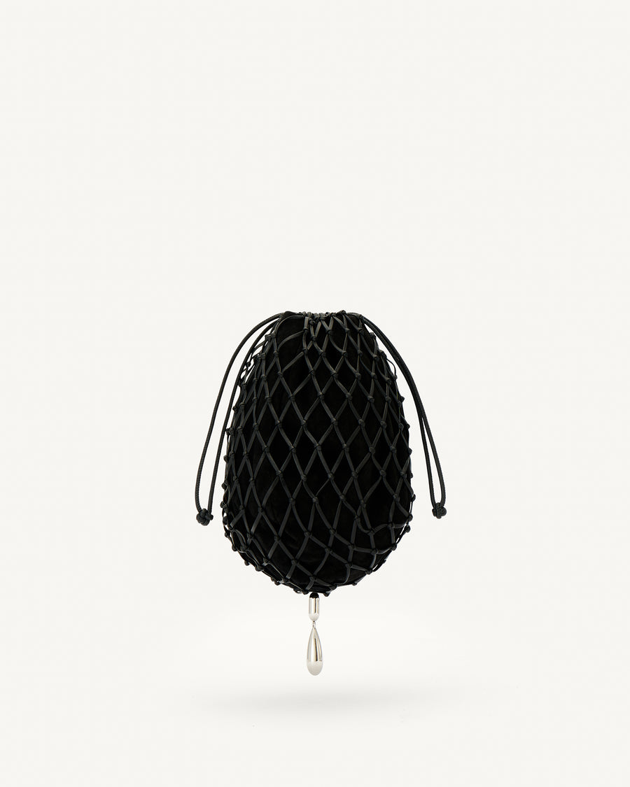 Macrame Pouch in Suede and Leather