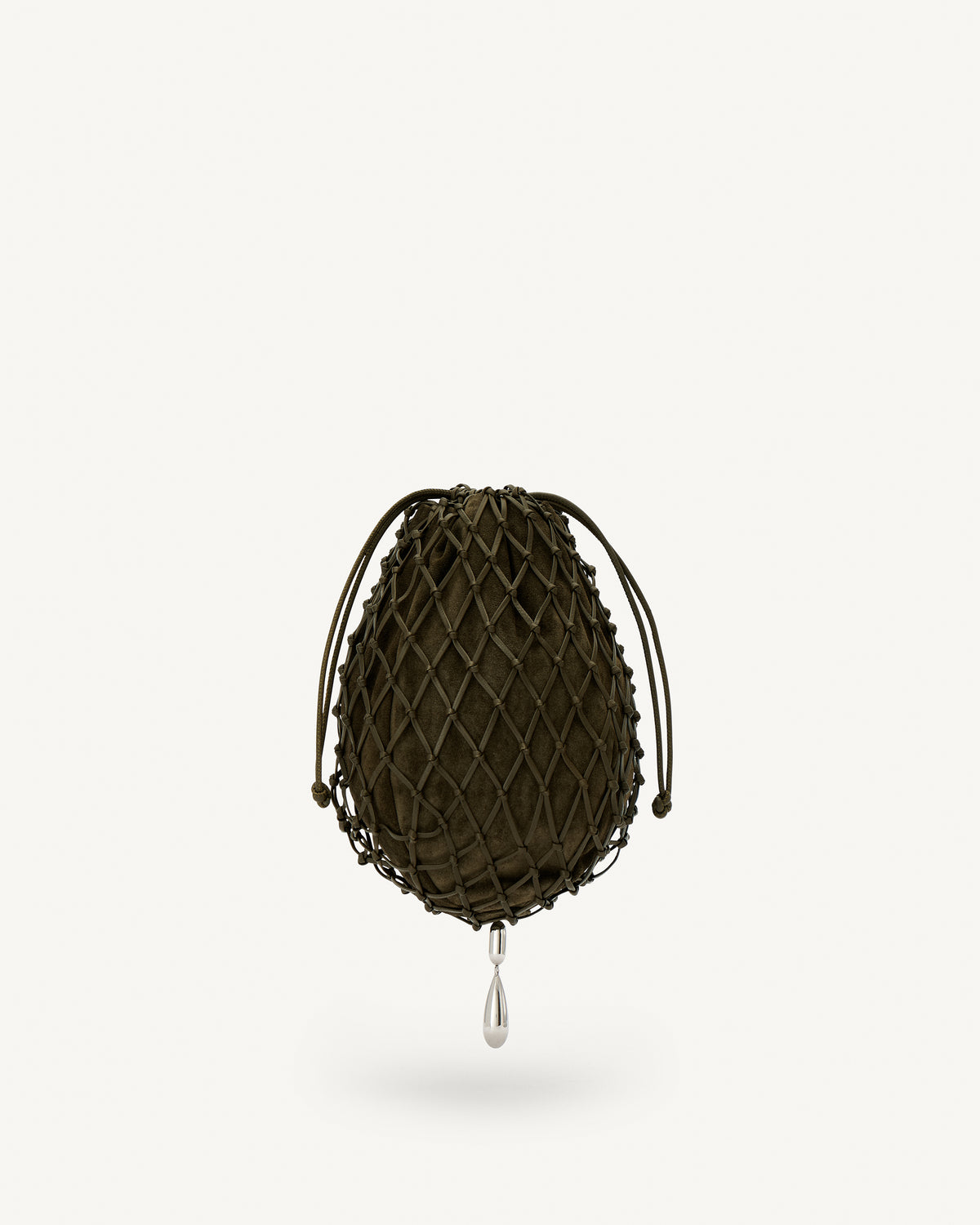 Macrame Pouch in Suede and Leather