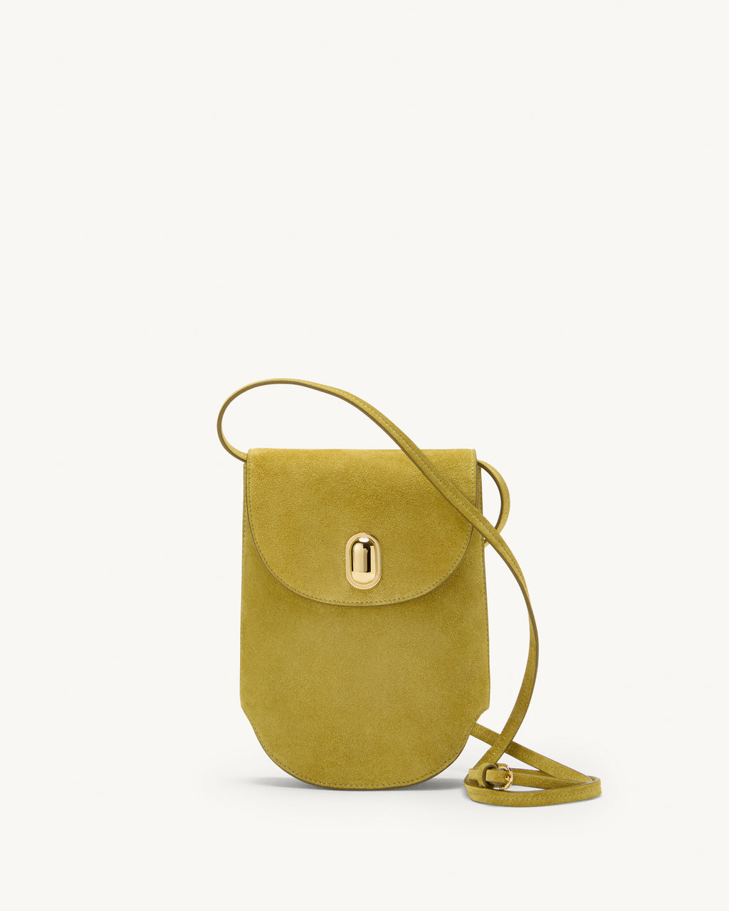 Tondo Pouch in Chartreuse Suede