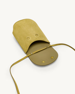 Tondo Pouch in Chartreuse Suede