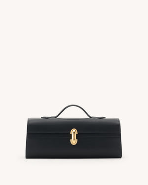 Slim Symmetry Pochette in Black Leather